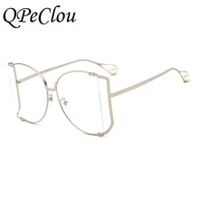 Load image into Gallery viewer, QPeClou 2023  Pearl Sunglasses Women Oversized Metal Hollow Sun Glasses Ladies Clear Glasses Frame Spectacles