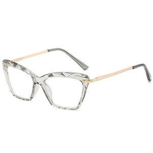 RBROVO 2023 Retro Cateye Glasses Frame Women Flat Mirror Eyeglasses Fake Optical Large Frame High-end Eye Vintage Glasses Frames