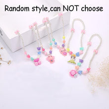 Load image into Gallery viewer, Random Styles Children Candy Bead Lovely Heart Flower Bear Pendant Princess Girl Necklace Gift for Baby Kids Jewelry Choker N476