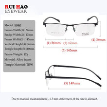 Load image into Gallery viewer, Rectangle Eyeglasses Frame Men Women Business Optical Glasses Stainless Steel Spectacles Frame Rui Hao Eyewear  8840