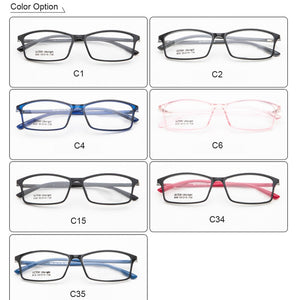 Rectangle Glasses Frame Men Women Large Eyeglasses Flexible BSX606 Can Do Prescription Lens