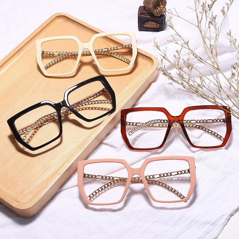 Retro Square Optical Glasses Frames Men Women Fashion Prescription Glasses  Clear Lens Eyeglasses