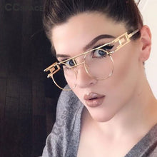 Carica l&#39;immagine nel visualizzatore di Gallery, Retro Steampunk Round Glasses Frames Metal Men Women Computer Glasses 46834