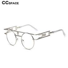 Carica l&#39;immagine nel visualizzatore di Gallery, Retro Steampunk Round Glasses Frames Metal Men Women Computer Glasses 46834