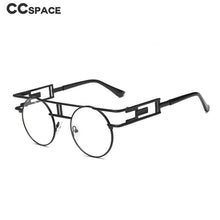 Carica l&#39;immagine nel visualizzatore di Gallery, Retro Steampunk Round Glasses Frames Metal Men Women Computer Glasses 46834