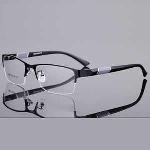 Reven Jate 8850 Half Rim Alloy Front Flexible Plastic TR-90 Temple Legs Optical Eyeglasses Frame for Men and Women Eyewear