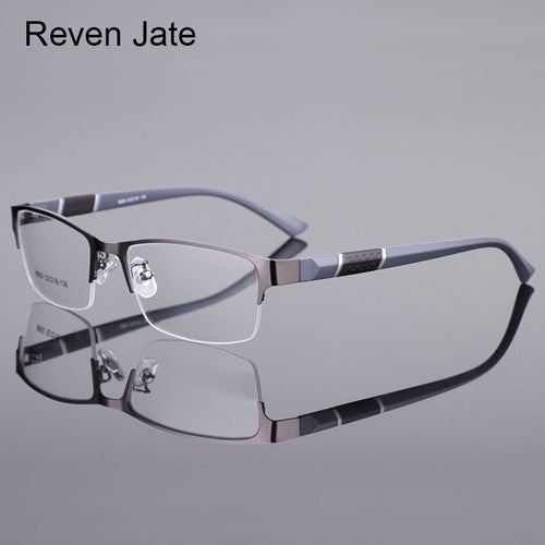 Reven Jate 8850 Half Rim Alloy Front Flexible Plastic TR-90 Temple Legs Optical Eyeglasses Frame for Men and Women Eyewear