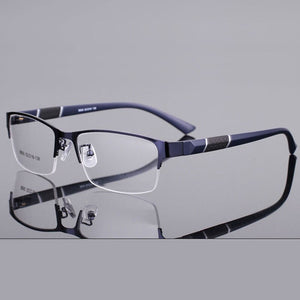 Reven Jate 8850 Half Rim Alloy Front Flexible Plastic TR-90 Temple Legs Optical Eyeglasses Frame for Men and Women Eyewear