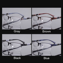 Load image into Gallery viewer, Reven Jate 8850 Half Rim Alloy Front Flexible Plastic TR-90 Temple Legs Optical Eyeglasses Frame for Men and Women Eyewear