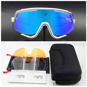 Riding Cycling Sunglasses Men Woman UV400 TR90 Bicycle Mountain Bike Windproof Ski Goggles 3 Lens Outdoor Sport Sun Glasses