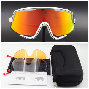 Riding Cycling Sunglasses Men Woman UV400 TR90 Bicycle Mountain Bike Windproof Ski Goggles 3 Lens Outdoor Sport Sun Glasses