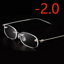 Load image into Gallery viewer, Rimless Metal Frame Nearsighted Glasses Ultralight Shortsighted Myopia Glasses Women Men -1.0 -1.5 -2 -2.5 -3 -3.5 -4.0