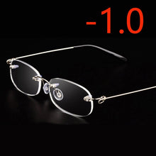 Carica l&#39;immagine nel visualizzatore di Gallery, Rimless Metal Frame Nearsighted Glasses Ultralight Shortsighted Myopia Glasses Women Men -1.0 -1.5 -2 -2.5 -3 -3.5 -4.0