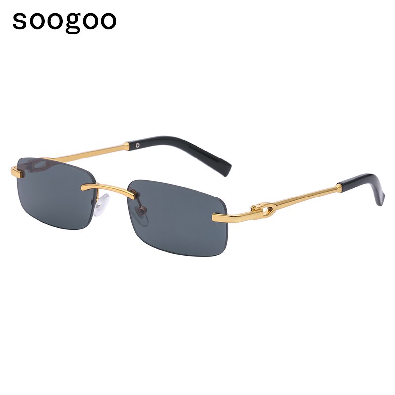 Mens Rectangle Sunglasses Gold Vintage Sunglasses 