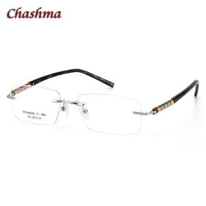 Rimless Titanium Stainless Eyeglasses Men Ochelari Glasses Myopic Glasses Frame Optical Eyewear Prescription Glasses Frame