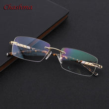 Carica l&#39;immagine nel visualizzatore di Gallery, Rimless Titanium Stainless Eyeglasses Men Ochelari Glasses Myopic Glasses Frame Optical Eyewear Prescription Glasses Frame