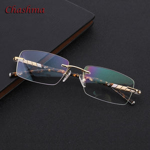 Rimless Titanium Stainless Eyeglasses Men Ochelari Glasses Myopic Glasses Frame Optical Eyewear Prescription Glasses Frame