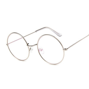 Round Glasses Frame Men Anti Blue Light Glasses Women Fake Glasses Gold Optical Eyeglasses Frame Transparent Clear Lens