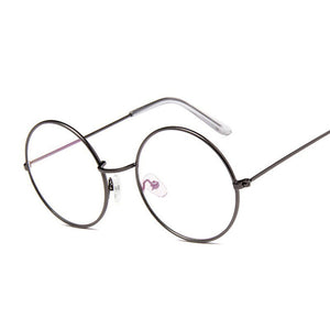 Round Glasses Frame Men Anti Blue Light Glasses Women Fake Glasses Gold Optical Eyeglasses Frame Transparent Clear Lens