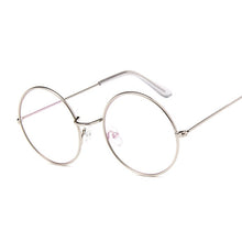 Load image into Gallery viewer, Round Glasses Frame Men Anti Blue Light Glasses Women Fake Glasses Gold Optical Eyeglasses Frame Transparent Clear Lens