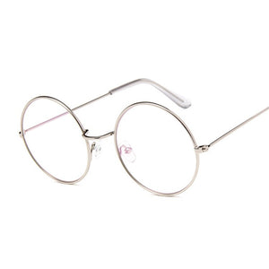 Round Glasses Frame Men Anti Blue Light Glasses Women Fake Glasses Gold Optical Eyeglasses Frame Transparent Clear Lens