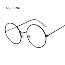 Load image into Gallery viewer, Round Glasses Frame Men Anti Blue Light Glasses Women Fake Glasses Gold Optical Eyeglasses Frame Transparent Clear Lens