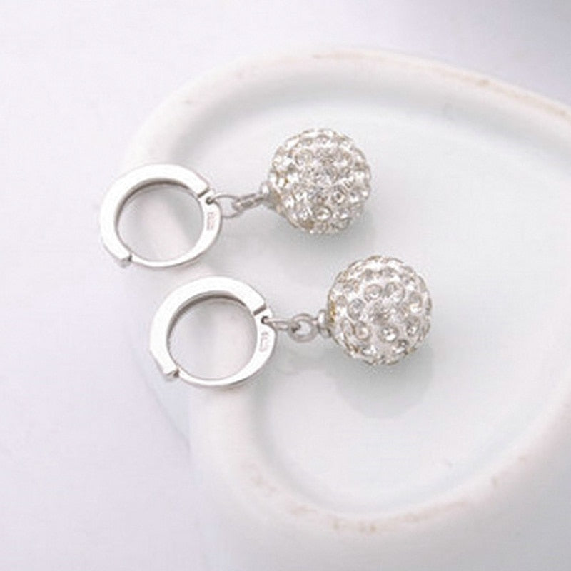 S925 Sterling Silver Fashion Luxury Drop Earrings Crystal Embellishment Charm Women Party Fine Gifts Jewelry Packaging