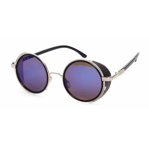 SHAUNA Vintage Women Steampunk Retro Coating Men Round Sunglasses Brand Designer Punk Sun Glasses UV400