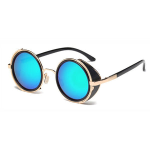 SHAUNA Vintage Women Steampunk Retro Coating Men Round Sunglasses Brand Designer Punk Sun Glasses UV400