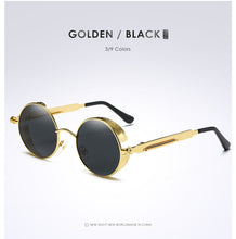 Load image into Gallery viewer, Silver Black Metal Polarized Sunglasses Gothic Steampunk Sunglasses Mens Womens Retro Vintage Shield Eyewear Shades 2023