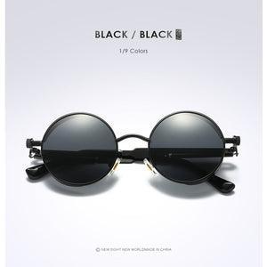 Silver Black Metal Polarized Sunglasses Gothic Steampunk Sunglasses Mens Womens Retro Vintage Shield Eyewear Shades 2023
