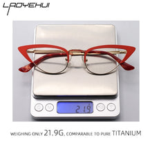 Carica l&#39;immagine nel visualizzatore di Gallery, Small Cat Eye Prescription Glasses For Women Round Reading Eyeglasses With Frame Fashion Myopia Female Eyewear NEW Fake glasses