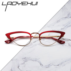 Small Cat Eye Prescription Glasses For Women Round Reading Eyeglasses With Frame Fashion Myopia Female Eyewear NEW Fake glasses