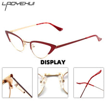 Carica l&#39;immagine nel visualizzatore di Gallery, Small Cat Eye Prescription Glasses For Women Round Reading Eyeglasses With Frame Fashion Myopia Female Eyewear NEW Fake glasses