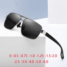 Load image into Gallery viewer, Square Nearsighted Sunglasses Men Polarized Sport Double Beam Myopia Lens Pilot Sunglasses Prescription 0 -0.5 -0.75 To -6.0