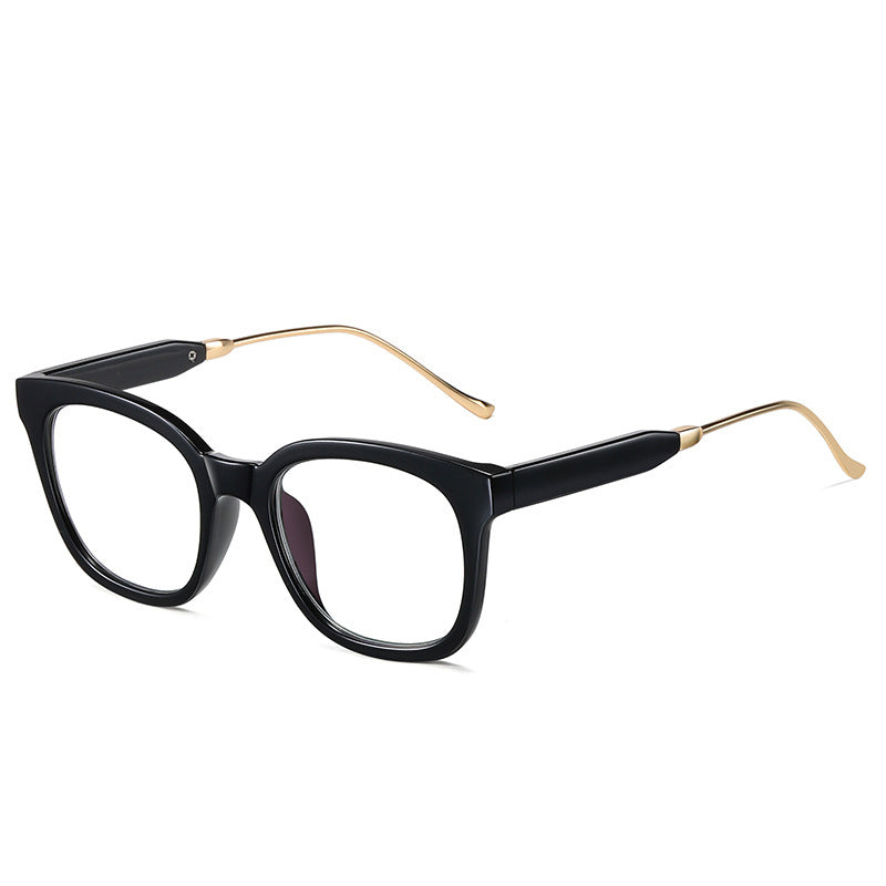 3pairs Plastic Oversized Square Frame Eyeglasses With Chain-shaped Leg,  Assorted Colors Available, Women's Fashionable Non-prescription Glasses