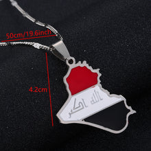 Load image into Gallery viewer, Stainless Steel Trendy Republic of Iraq Map Pendant Necklace Allah Map Chain Jewelry