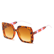 Load image into Gallery viewer, Sunglasses Ladies Square Gradient Oversized Frame Leopard Print Sunglasses  Designer Glasses UV400 Lunette De Soleil Femme