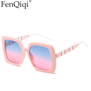 Sunglasses Ladies Square Gradient Oversized Frame Leopard Print Sunglasses  Designer Glasses UV400 Lunette De Soleil Femme