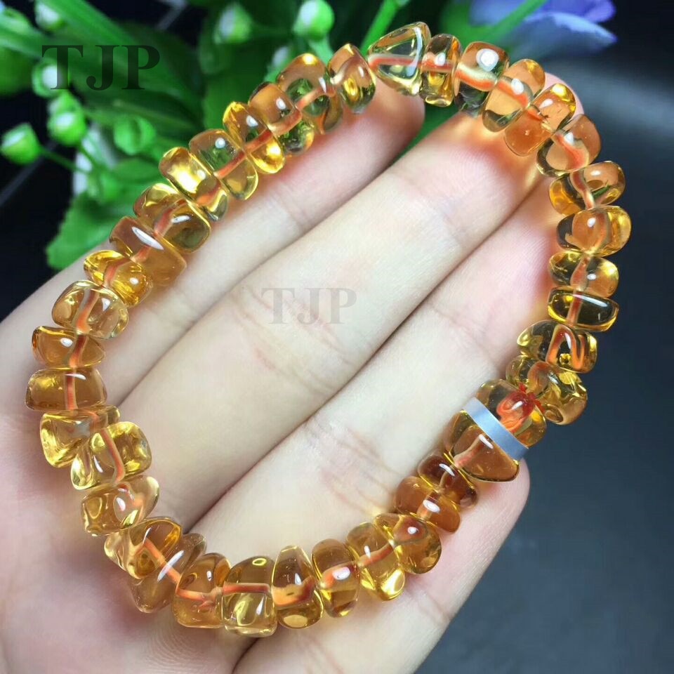 Natural gold burnished citrine Yellow creastly Random bracelet bangles with certificate together cuff bracelet fine jewelry