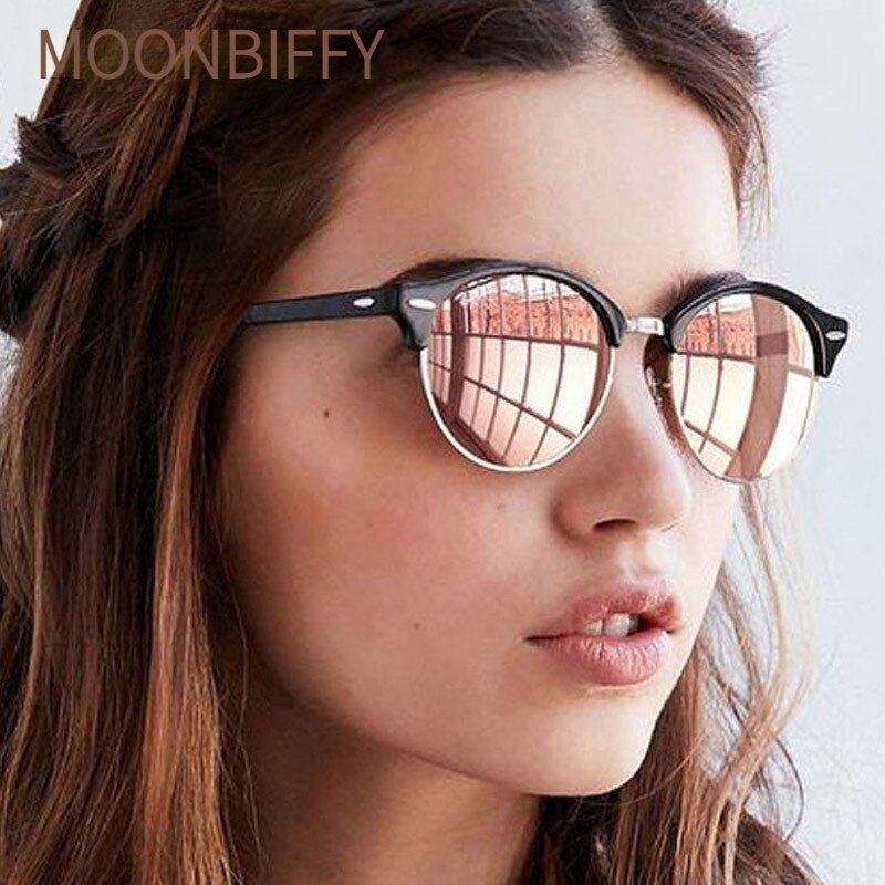 2020 Polarized Round Sunglasses Mens Womens Brand Designer Club Round  Glasses Classic Sun glasses Driving Semi Rimless Eyewear