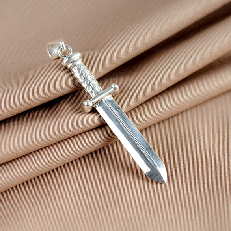 The Expendables Stallone Knife Sword Genuine 925 Sterling Silver Pendant Necklace For Men Women Replica Movie Jewelry Drop Ship