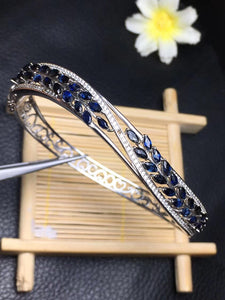 The latest design of Natural Sapphire Bracelet high-end jewelry Monopoly 925 silver wear perfect effect