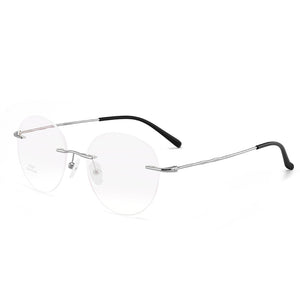 Titanium Alloy Rimless Glasses Frame Men Ultralight Round Eyeglasses Myopia Prescription Frames For Women Optical Eye Glass