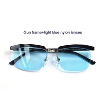Load image into Gallery viewer, Tom Hardy Movie The Legend Eyeglasses Frame for Men Zero Diopter Anti Blue Ray Blocking Computer Glasses Light Blue Sunglasses