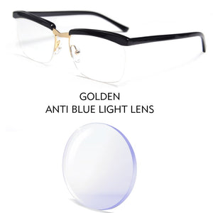 Tom Hardy Movie The Legend Eyeglasses Frame for Men Zero Diopter Anti Blue Ray Blocking Computer Glasses Light Blue Sunglasses