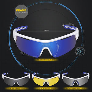 Torege Polarized Sports Sunglasses With 4 Lenes for Men Women Hiking Running Driving Fishing Golf Baseball Glasses TR90 Frame