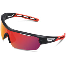 Carica l&#39;immagine nel visualizzatore di Gallery, Torege Polarized Sports Sunglasses With 4 Lenes for Men Women Hiking Running Driving Fishing Golf Baseball Glasses TR90 Frame