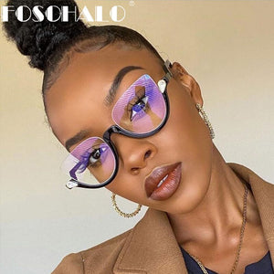 Transparent Cat Eye Prescription Glasses Frame Women Men Eyewear Glasses Optical Spectacle Diamond Clear Lens Eyeglasses