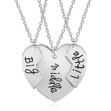 Carica l&#39;immagine nel visualizzatore di Gallery, Trendy Puzzle Heart Necklace For Women Big Sis Little Sis 3 Sisters Pendants &amp; Necklaces BFF Friends Creative Charms Jewelry